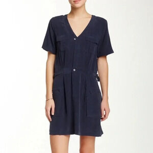 Equipment Femme NWOT Navy Silk Oliver Utility Dress Size XS